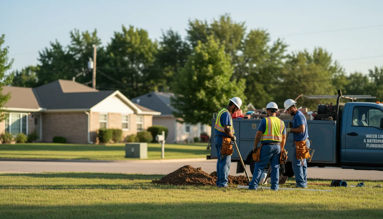 Residential water line and bathroom plumbing service in Roseville, OH
